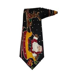 Save The Children Pete Age 13 Ho Hi Hi Santa Claus Sleigh Reindeer Necktie